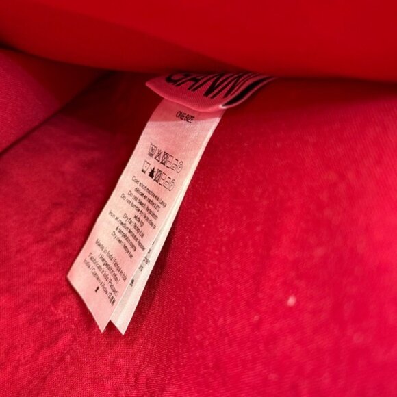 🆕 GANNI 🧿 NWOT Large Easy Shopper, Burgundy Cotton & Yellow Embroidery - Picture 12 of 12